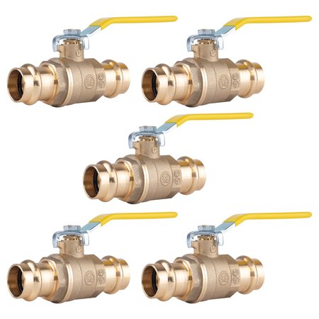 HAUSEN 3/4 in. Brass Double-O-Ring Press Ball Valve, 5PK HA-BV111-5